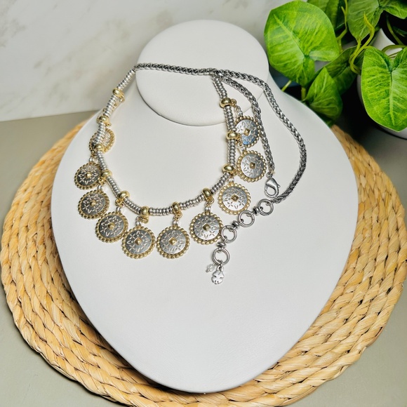 Lucky Brand Two-Toned Cutout Medallion Collar Necklace - Picture 10 of 10
